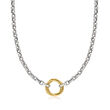Sterling Silver and 14kt Yellow Gold Multi-Circle Rolo-Chain Necklace
