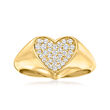 .25 ct. t.w. Pave Diamond Heart Cluster Ring in 14kt Yellow Gold