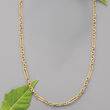 Italian 18kt Yellow Gold Alternating Link Necklace