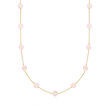 12.00 ct. t.w. Morganite Bead Station Necklace in 14kt Yellow Gold