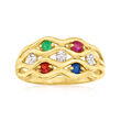 Personalized Ring in 14kt Gold - 2 to 7 Birthstones