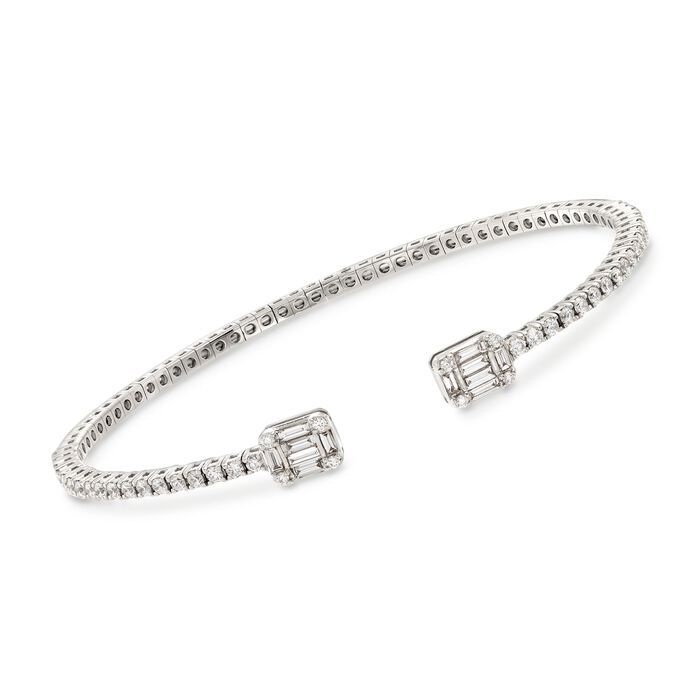 1.19 ct. t.w. Diamond Cuff Bracelet in 18kt White Gold