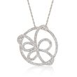 1.75 ct. t.w. Pave CZ Butterfly Pendant Necklace in Sterling Silver