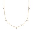 Italian .32 ct. t.w. Pave Diamond Station Necklace in 14kt Yellow Gold 