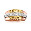 C. 1970 Vintage .50 ct. t.w. Diamond Fashion Ring in 14kt Tri-Colored Gold