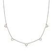 .15 ct. t.w. Diamond Open-Space Heart Station Necklace in Sterling Silver