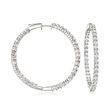 5.00 ct. t.w. Diamond Inside-Outside Hoop Earrings in Sterling Silver