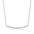 Gabriel Designs .19 ct. t.w. Diamond Curved Bar Necklace in 14kt White Gold