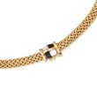 C. 1990 Vintage Asch Grossbardt Multi-Stone Mesh Station Necklace in 14kt Yellow Gold