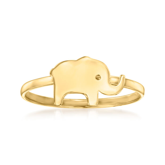 10kt Yellow Gold Tiny Elephant Ring