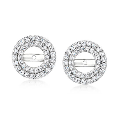 1.50 ct. t.w. Diamond Double-Halo Earring Jackets in 14kt White Gold