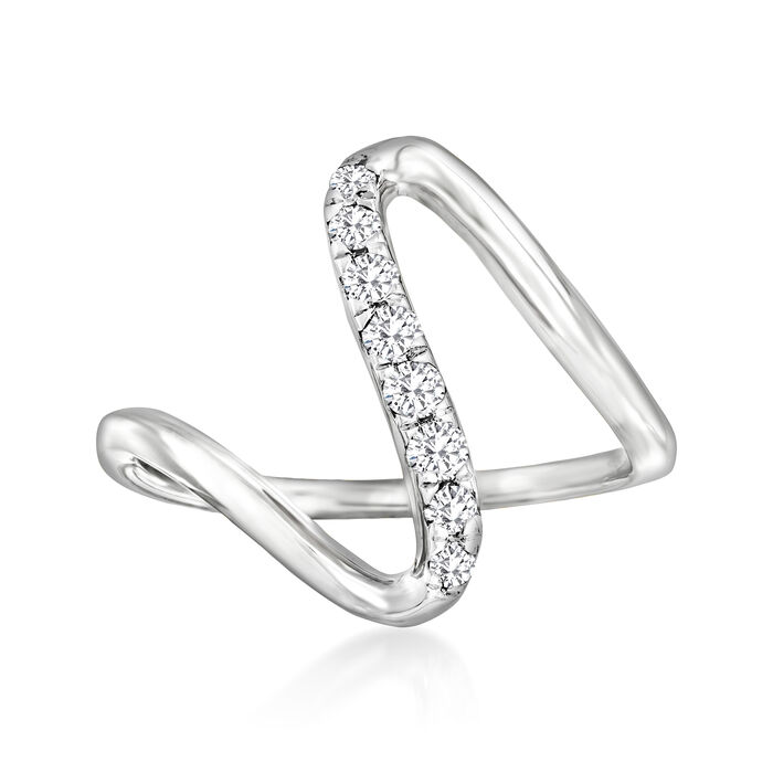 .25 ct. t.w. Diamond Wave Ring in Sterling Silver