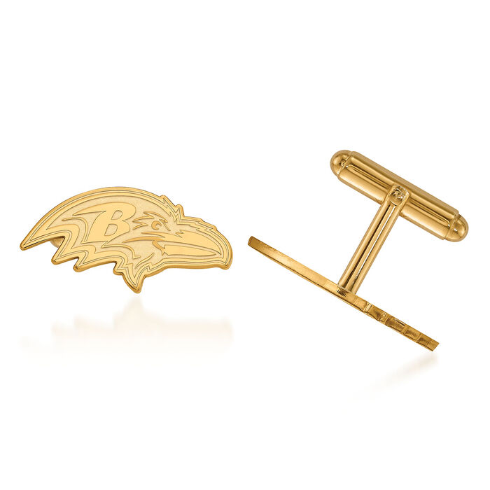 14kt Yellow Gold NFL Baltimore Ravens Cuff Links