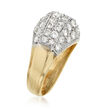 C. 1980 Vintage 2.40 ct. t.w. Diamond Dome Ring in 18kt Two-Tone Gold