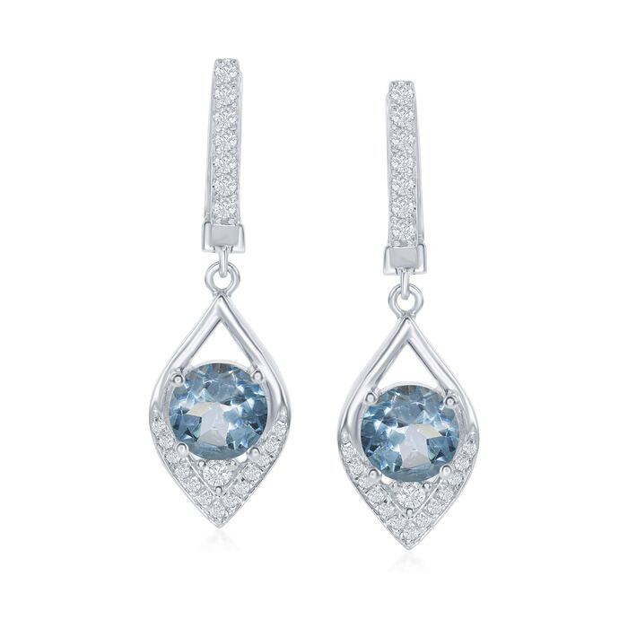 3.59 ct. t.w. Sky Blue and White Topaz Drop Earrings in Sterling Silver