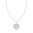 Sterling Silver Personalized Floral Heart Locket Necklace