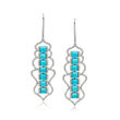 Turquoise and 1.54 ct. t.w. Diamond Drop Earrings in 18kt White Gold