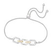 Diamond-Accented Link Bolo Bracelet in Sterling Silver and 14kt Yellow Gold
