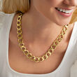 Italian 14kt Yellow Gold Chunky Curb-Link Necklace