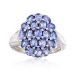 3.20 ct. t.w. Tanzanite Cluster Ring in Sterling Silver