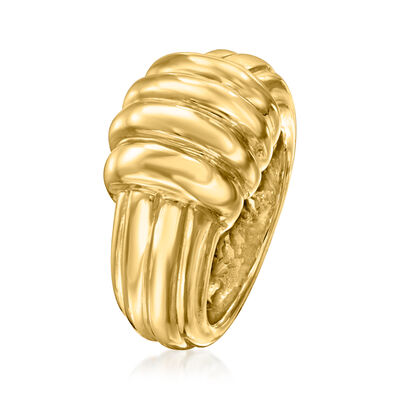 Italian 14kt Yellow Gold Ribbed Ring