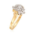 C. 1980 Vintage .40 ct. t.w. Diamond Cluster Ring in 10kt Yellow Gold