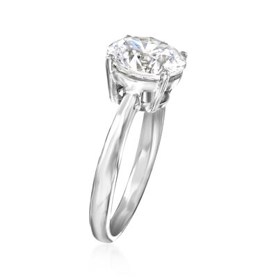 3.00 Carat CZ Solitaire Ring in 14kt White Gold