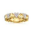 .25 ct. t.w. Diamond Heart-Pattern Ring in 18kt Gold Over Sterling