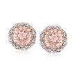 1.70 ct. t.w. Morganite Earrings with .19 ct. t.w. Diamonds in 14kt Rose Gold