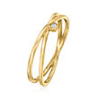 Diamond-Accented Crisscross Ring in 14kt Yellow Gold