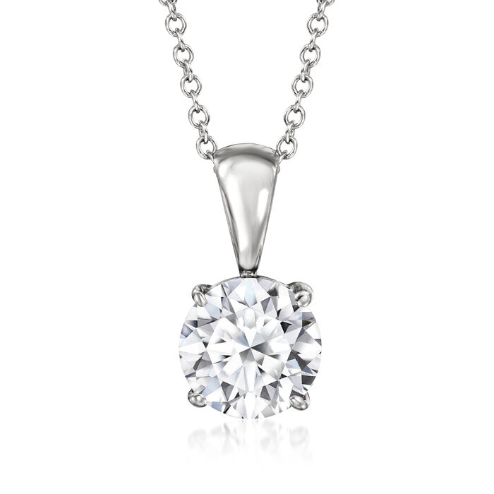 1.70 Carat Lab-Grown Diamond Solitaire Necklace in 14kt White Gold