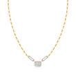 .50 ct. t.w. Diamond Cluster Necklace in 18kt Gold Over Sterling