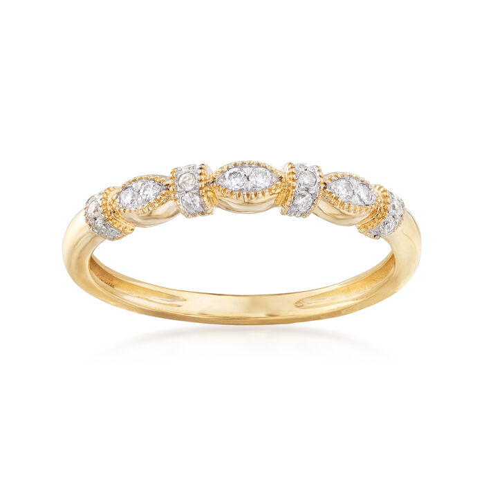 .12 ct. t.w. Vintage-Style Diamond Ring in 14kt Yellow Gold