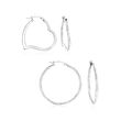 Sterling Silver Jewelry Set: Two Pairs of Hoop Earrings