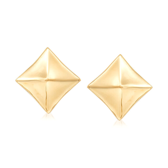 Italian Diamond-Shaped Earrings in 18kt Yellow Gold