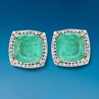 5.50 ct. t.w. Emerald and .27 ct. t.w. Diamond Earrings in 14kt Yellow Gold