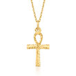 14kt Yellow Gold Ankh Cross Pendant Necklace in 14kt Yellow Gold