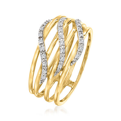 Diamond Linear Ring in 14kt Yellow Gold