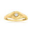 .10 Carat Diamond Solitaire Signet Ring in 14kt Yellow Gold