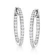 1.00 ct. t.w. Diamond Inside-Outside Hoop Earrings in 14kt White Gold