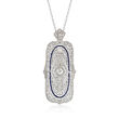 C. 1990 Vintage .50 ct. t.w. Diamond Pin Pendant Necklace in 14kt White Gold