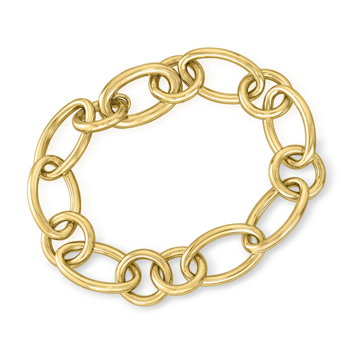 Roberto Coin 18kt Yellow Gold Oval and Round Link Bracelet