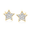 .20 ct. t.w. Diamond Star Stud Earrings in 18kt Gold Over Sterling