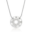 C. 1995 Vintage .55 ct. t.w. Diamond Heart Disc Pendant Necklace in 14kt White Gold