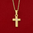 Baby's 14kt Yellow Gold Cross Pendant Necklace with Diamond Accent