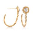 .25 ct. t.w. Diamond J-Hoop Earrings in 14kt Yellow Gold