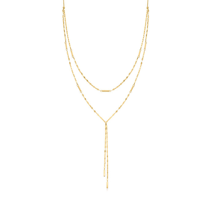 14kt Yellow Gold Multi-Strand Y-Necklace