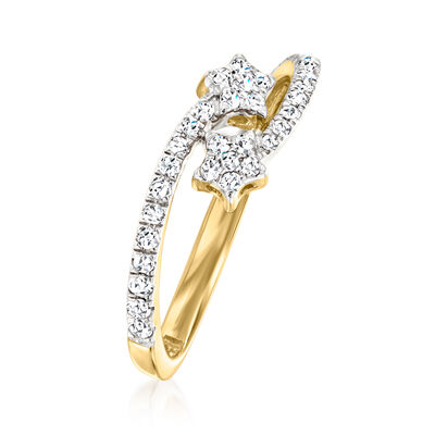 .25 ct. t.w. Diamond Star Bypass Ring in 10kt Yellow Gold