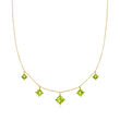2.80 ct. t.w. Peridot Drop Necklace in 14kt Yellow Gold