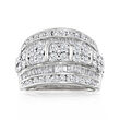 2.00 ct. t.w. Baguette and Round Diamond Multi-Row Ring in Sterling Silver